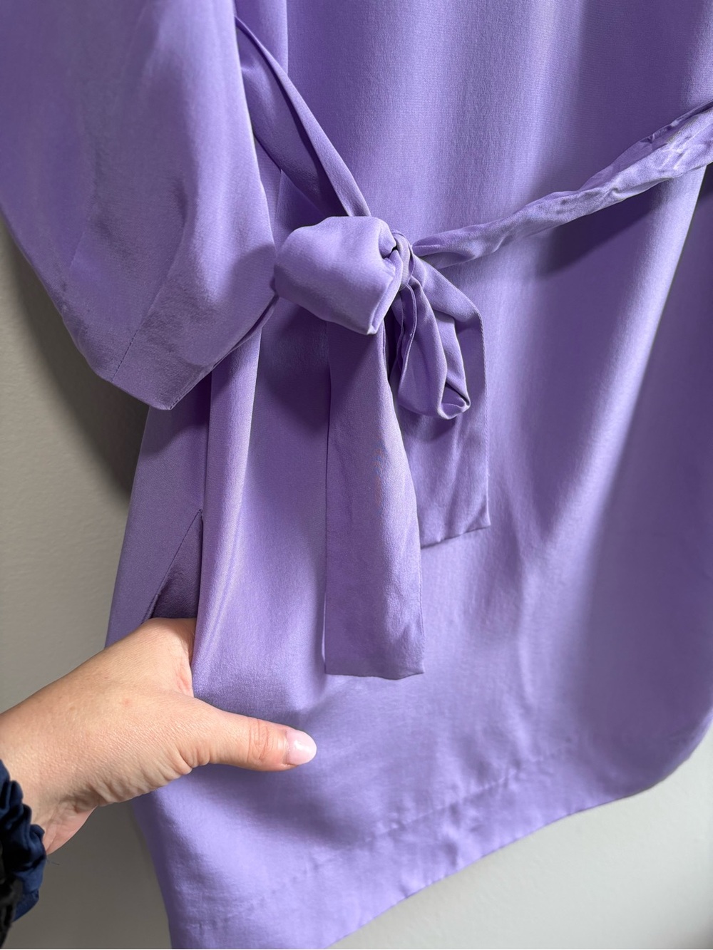 Diane von Furstenberg Julieta Silk Belted Shift Dress Pockets Lilac Purple 6 - Picture 6 of 12